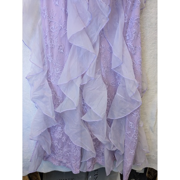 SHEIN Women's Size XS Lavender Purple Floral Lace Ruffle Maxi Dress US Size 2 - Picture 3 of 9